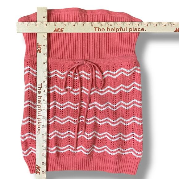 Guess‎ Strapless Knit Top Womens Size M Striped Pink White Y2K - Picture 3 of 8